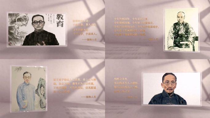 领导语录人物介绍图文金句质感光影AE模板