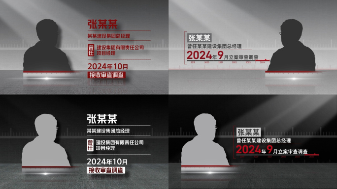 四组反腐人物介绍AE模板