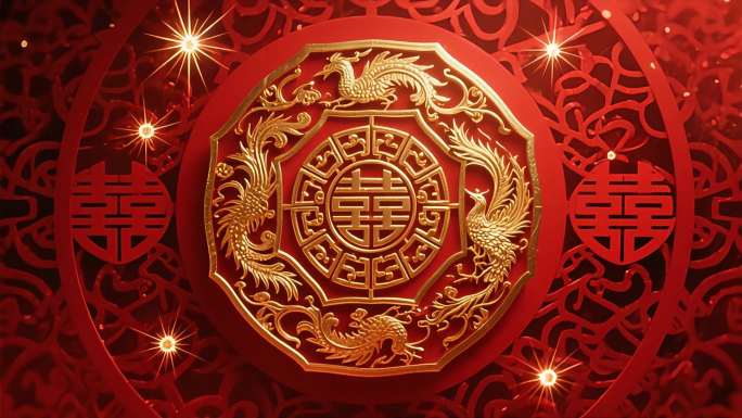 中国风喜字节日祝福婚庆背景庆婚礼吉祥如意