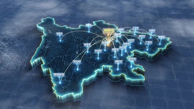 四川省地图辐射光线四川地图