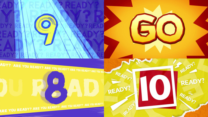 创意拼贴卡通倒计时开场动画 5款