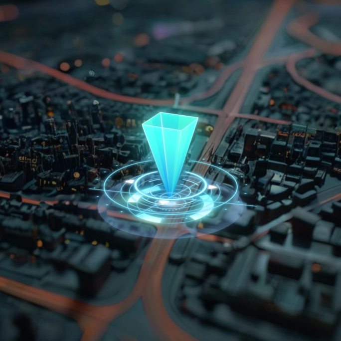 立体三维三角标记 无限循环地图定位坐标