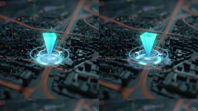 立体三维三角标记 无限循环地图定位坐标