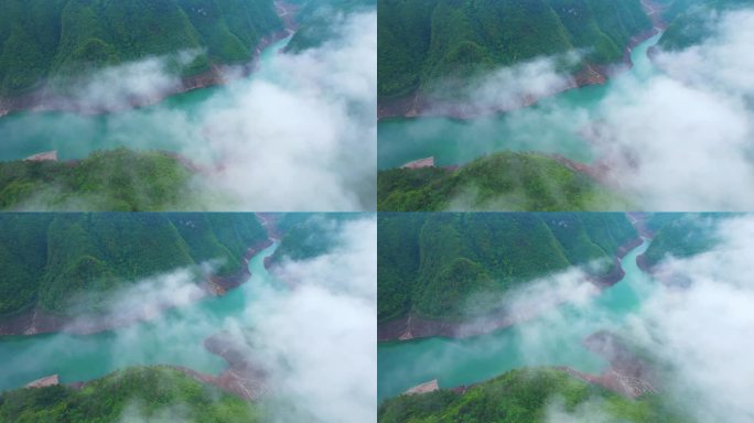 云雾缭绕的山间碧水