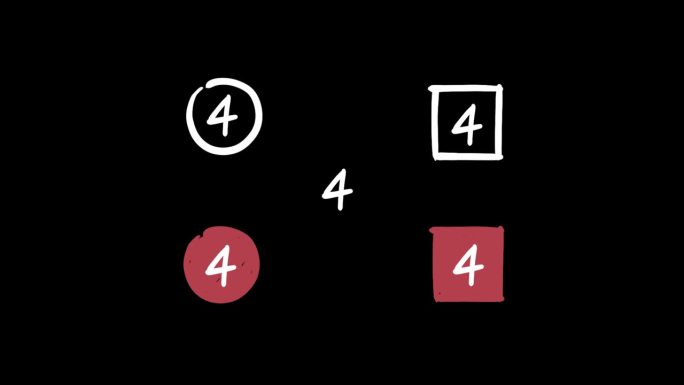 0到9计数动画集，Alfa | 传统逐帧手绘 | 4K分辨率数字