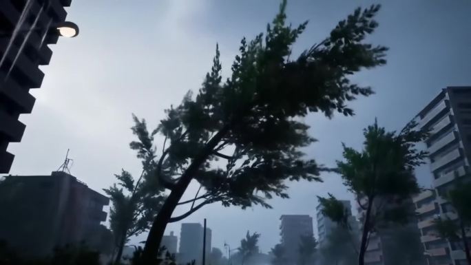 台风侵袭城市超强台风