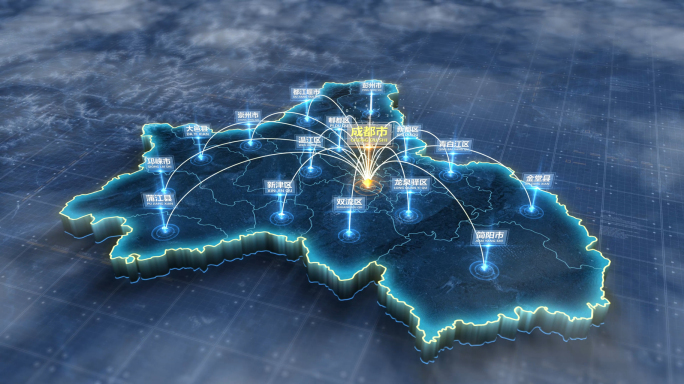 成都市地图辐射光线成都地图