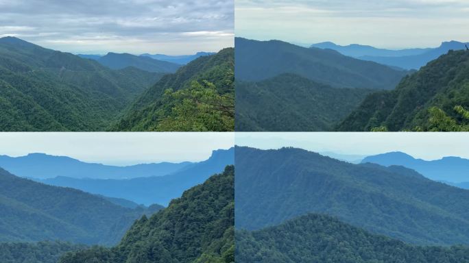 雾气缭绕的山峦叠嶂