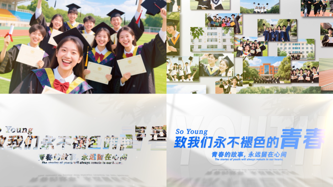 简洁相册照片图像AE模板文字片头片尾