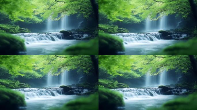 宁静海景树下长椅悠闲自在唯美治愈