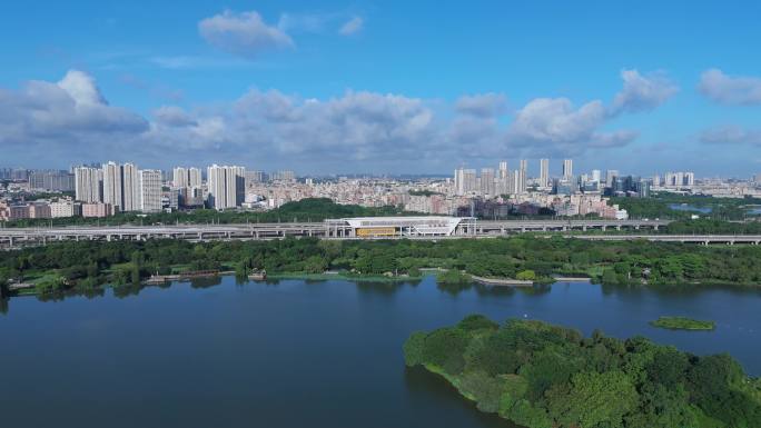城市轨道交通航拍广州白云