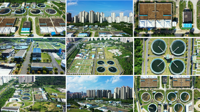 城市水质净化厂航拍【4K合集】