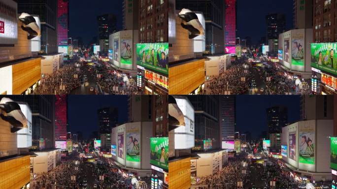 春熙路节假日人流车流繁华夜景