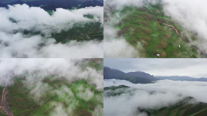 新疆旅游s101乌苏鹿角湾云海穿云破雾