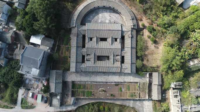 梅州仁寿庄 客家围屋航拍景观