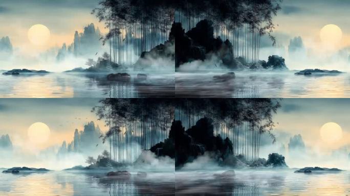 【6K】水墨意境山水节目背景