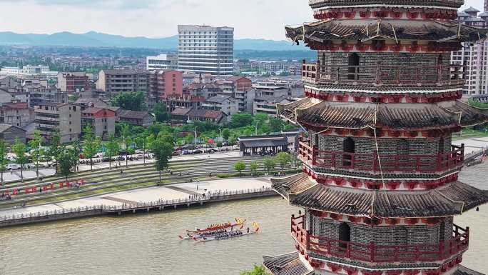 龙舟竞渡城市景观