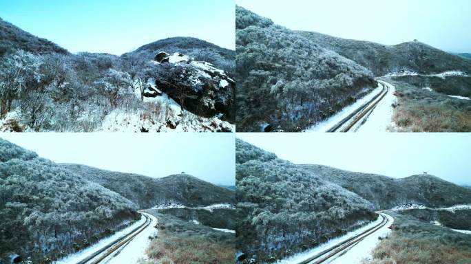 雾凇雪景山路风光-H