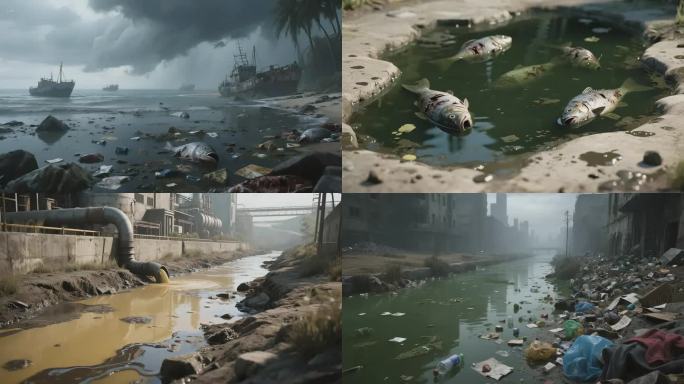 水污染动画素材