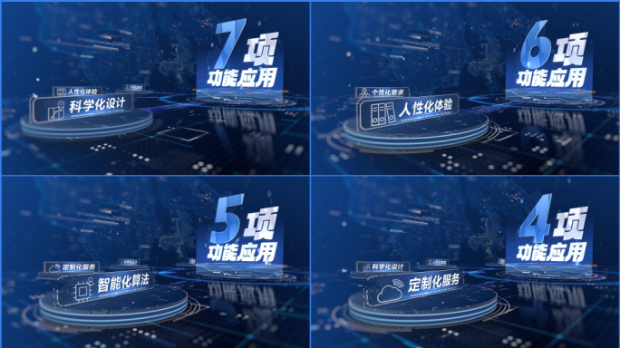 科技感文字旋转分类展示