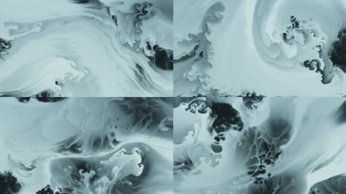 宽屏水墨噪波流动抽象背景