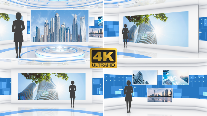 【3D场景非AI】简洁科技感虚拟演播室