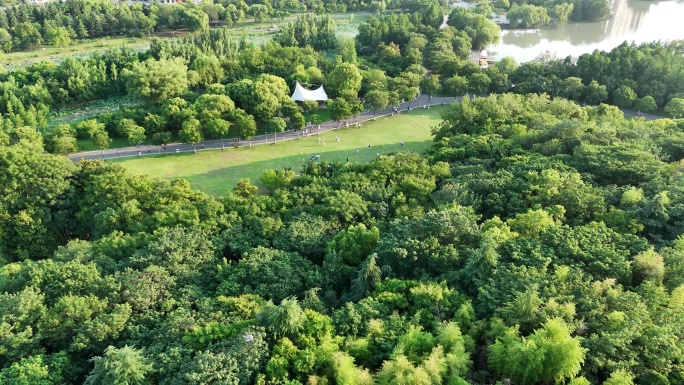 淮安市中心钵池山航拍