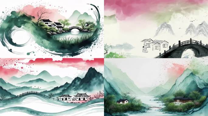 水墨江南山水意境