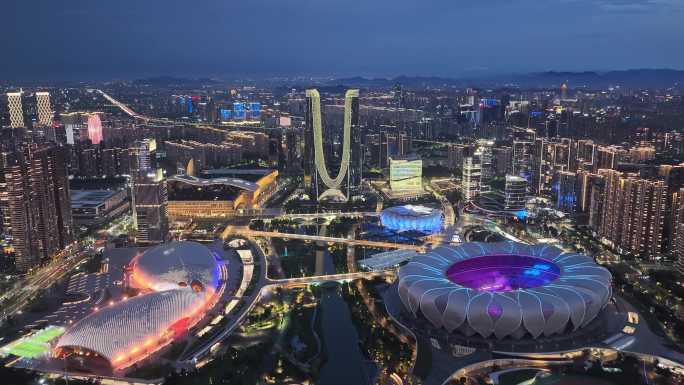 2025杭州奥体中心钱江世纪城全景航拍