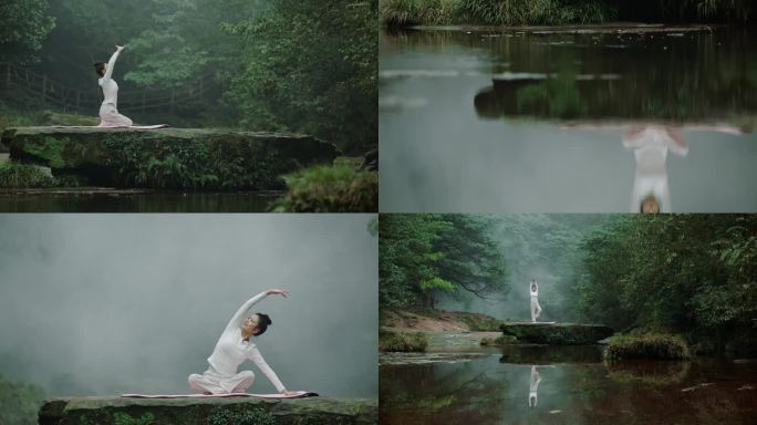 静谧山水间的身心疗愈  森林氧吧户外瑜伽
