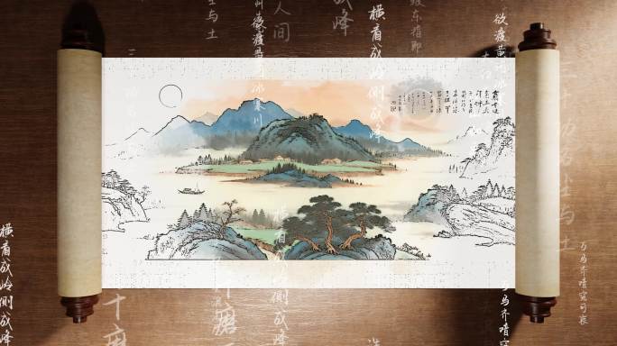 历史卷轴画卷片头