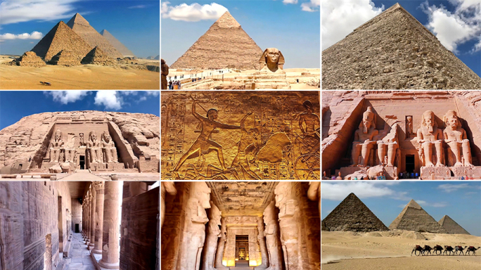 埃及金字塔狮身人面相神庙文化遗迹视频素材