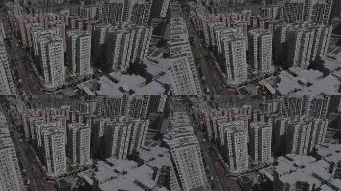 香港高密度住宅区鸟瞰
