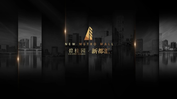 地产高端粒子黑金logo演绎