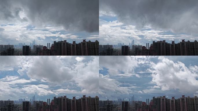 云雾飘散/雨天的城市【延时】4k