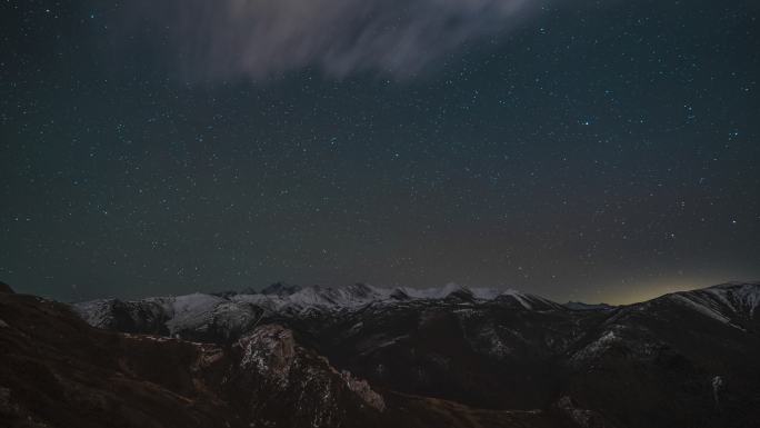 6K延时摄影阿坝松潘雪宝顶星空