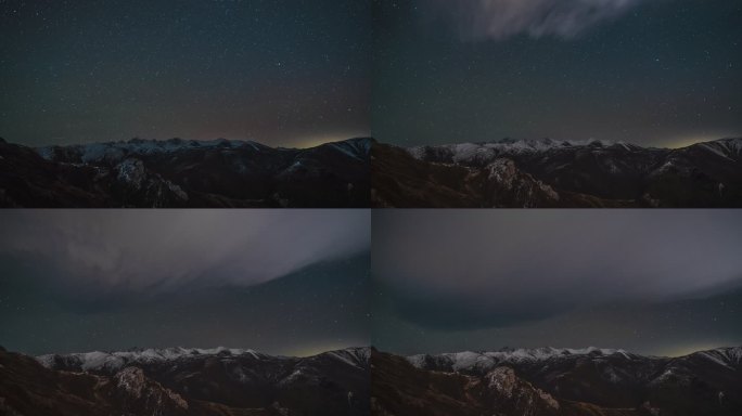 6K延时摄影阿坝松潘雪宝顶星空