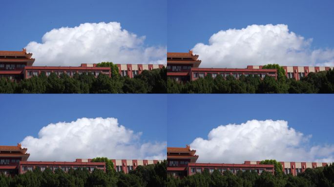 晴空下的校园建筑