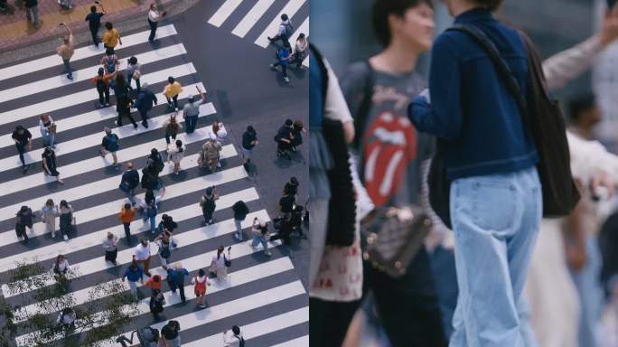 【竖屏】人群穿梭壮观人流