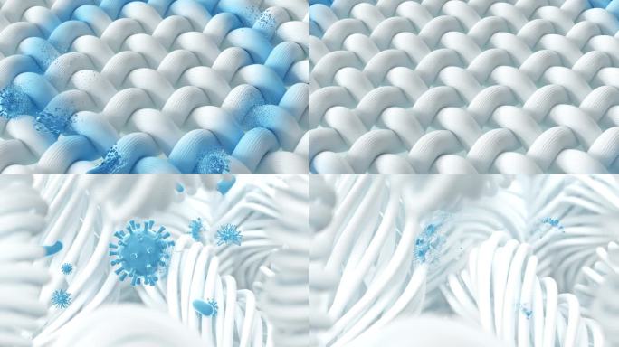 衣服面料纤维杀菌除螨抗菌三维动画