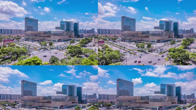 城市CBD建筑群航拍