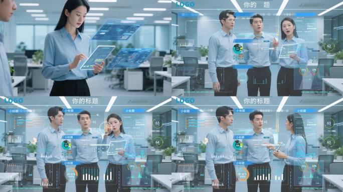 智能数据分析 科技办公虚拟屏幕