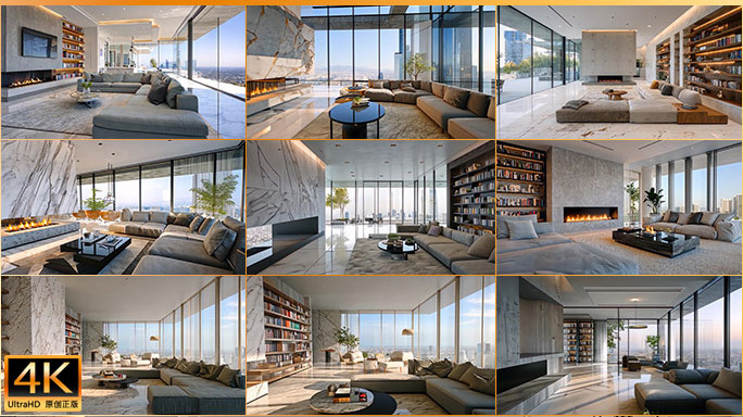 现代奢华公寓地产 城市高层住宅设计样板间