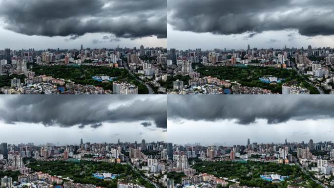 广州台风乌云暴雨