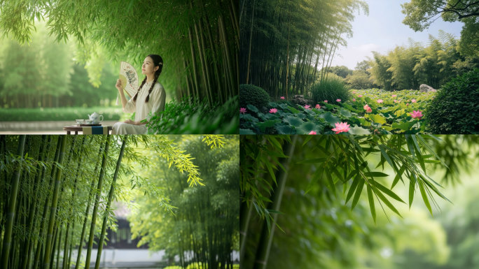 夏日绿色竹子合集