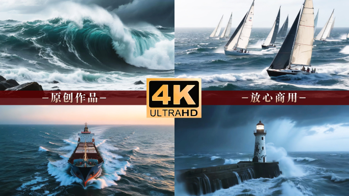 海浪 乘风破浪 巨轮航行合集