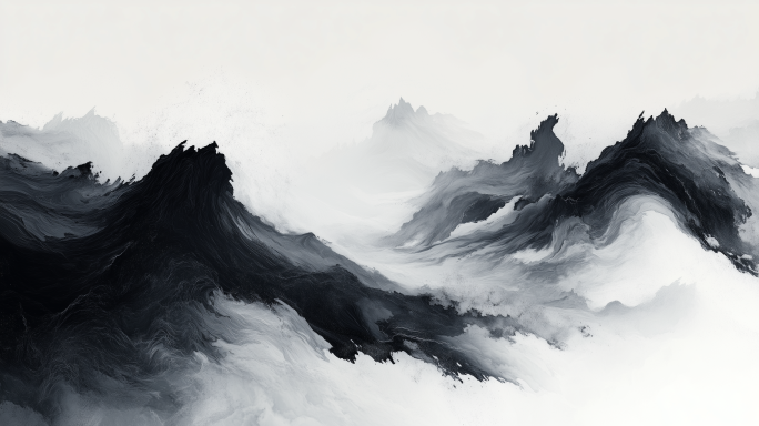 抽象水墨山水意境