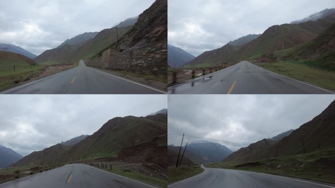 雨后山路行车