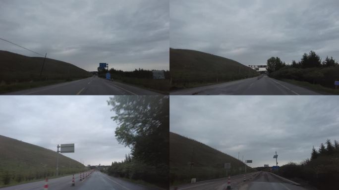 阴天公路行驶景观