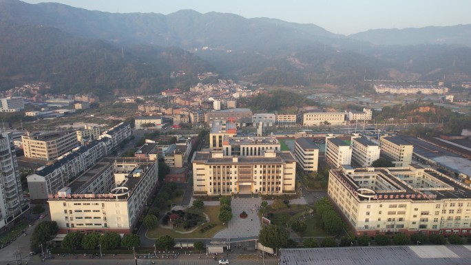 福建省福安市福安职业技术学校航拍校园风光